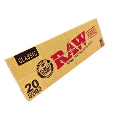 RAW Classic King Size Pre-Rolled Cones - Pack of 20