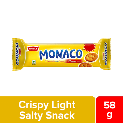 Parle Monaco Biscuit, Classic Regular, Salted Snack, 58 G