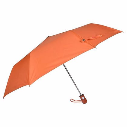 Fendo Tesla 3 FOLD AUTO Open 23.5 Inch Sun And RainProof Regural Umbrella For Men And Women (Orange/Silver)