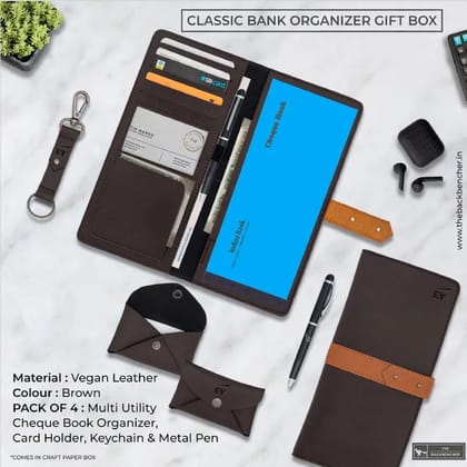 Classic Bank Organizer Gift Box-Brown