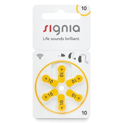 Signia size 10 Hearing Aid Batteries | 1 Packet (6 Batteries)