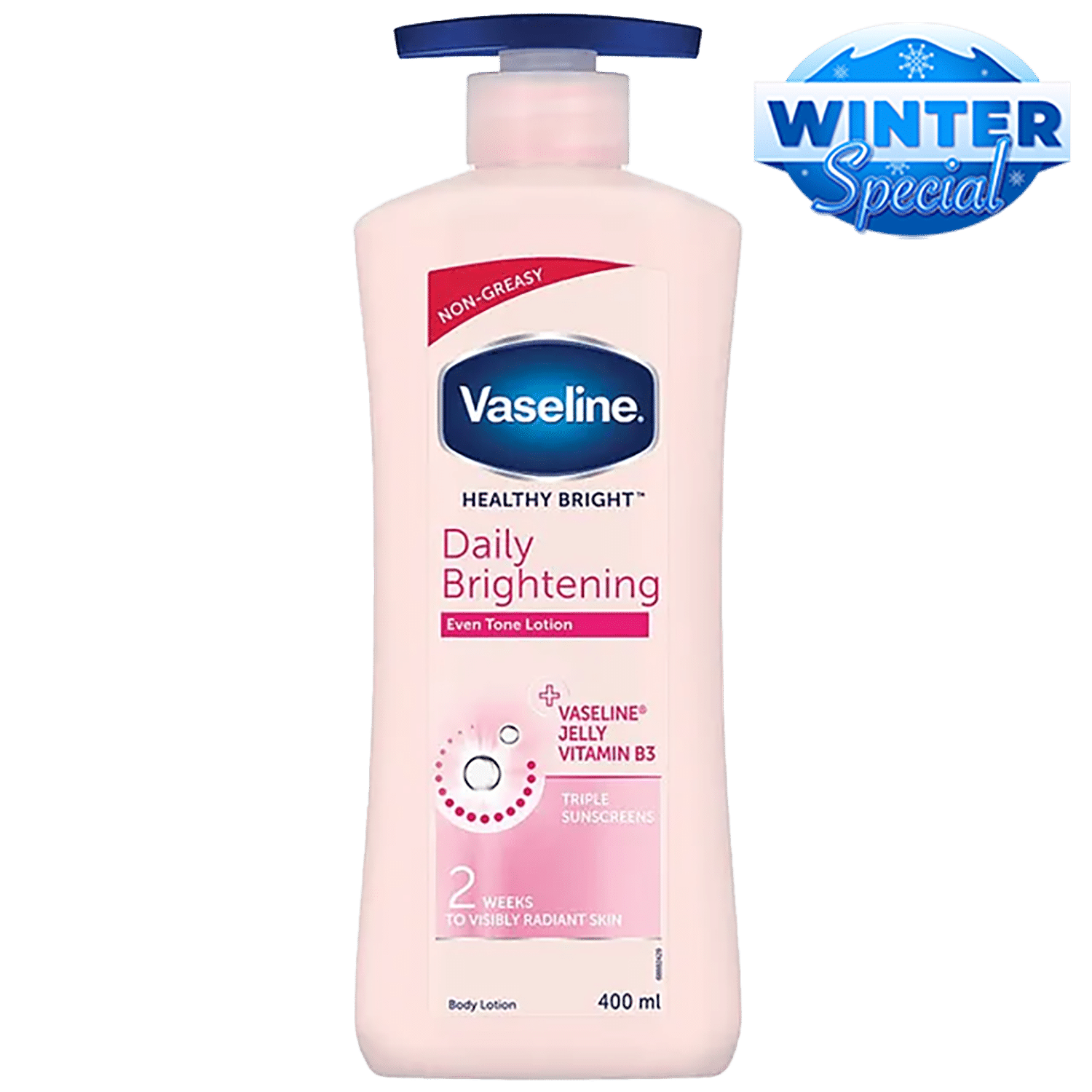 Vaseline Healthy Bright Daily Brightening Even Tone Body Lotion - Radiant Skin + Vaseline Jelly, Vitamin B3, Triple Sunscreens, 400 Ml