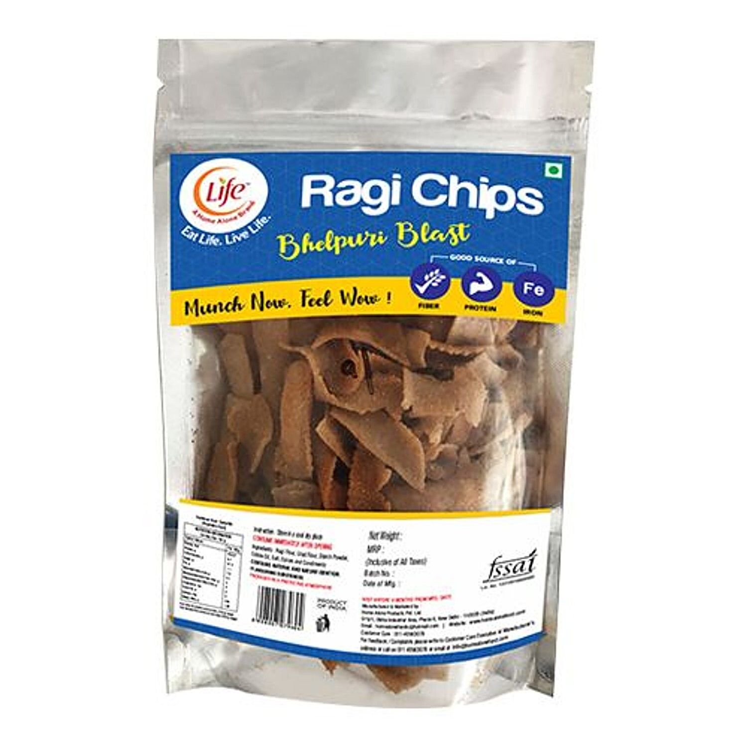 Life Ragi Chips - Bhelpuri Blast, 100 G