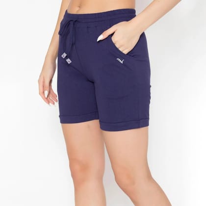 Plain Knitted Shorts For Women - Astral Aura Astral Aura M