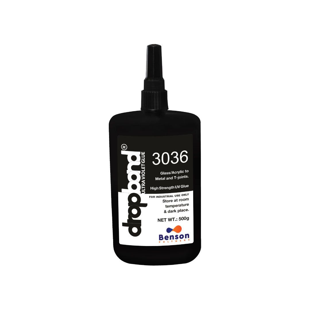 DropBond UV Glue 3036: Precision Bonding for Glass and Acrylic to Metal T-Joints - 500g