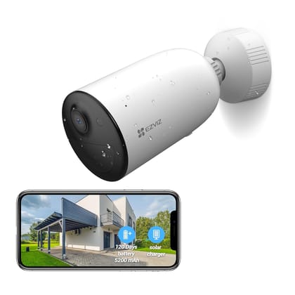 Ezviz CB3 2MP by Hikvision Outdoor Smart Home Battery Camera, Rechargeable Camera, Two-Way Talk, Weatherproof - White (CS-CB3-R100-2D2WFL)