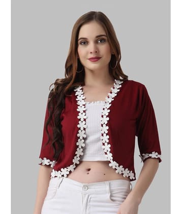 Affair Cotton Shrugs - Maroon Single - None