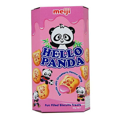 Meiji Hello Panda Strawberry Biscuit, 50 gm  