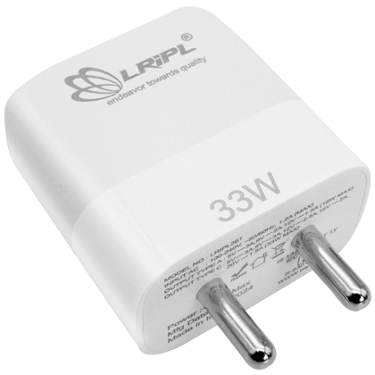 LRIPL 33W QC/PD Dual Port Fast Charger Compatible with Nothing/Samsung/iPhone/MI/Redmi Mobile Phone