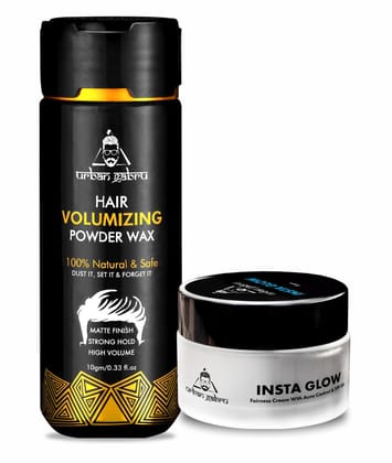 Urbangabru Hair Volumizing Powder 10 GM  Insta Glow Face Cream 50 GM - Mens Grooming Combo Kit-Urbangabru Hair Volumizing Powder 10 GM & Insta Glow Face Cream 50 GM - Men's Grooming Combo Kit