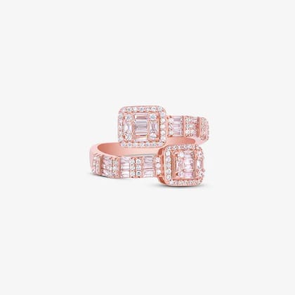 Sparkle Toi et Moi Ring-Rose Gold / 7