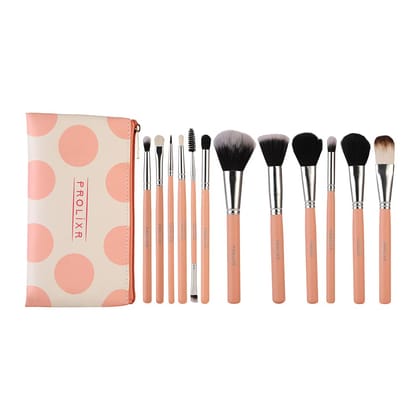 Prolixr Eye Makeup Brush Set - 12 Professional Vegan Brushes, Precise Application, Seamless Blending, Includes Pink Travel Pouch-Prolixr Eye Makeup Brush Set - 12 Professional Vegan Brushes | Pre