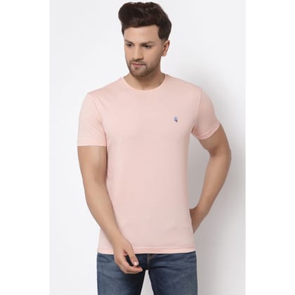 Red Tape Men Light Pink Solid T-Shirt