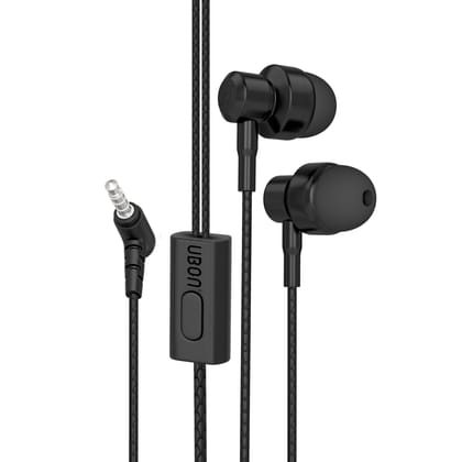 UBON GP 321 Champ Series Wired Earphone With Mic (Black)