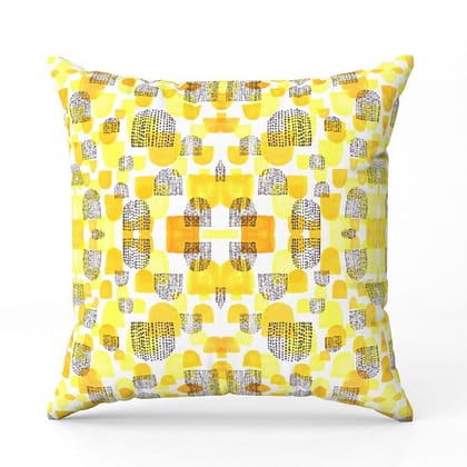 Dabbed in Yellow-Canvas Cushion / 16x16 / without