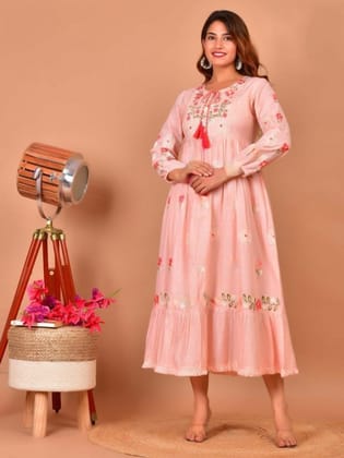 Peach Ankle Length Dress-38