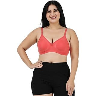 Lovingcare Women's Cotton Non-Padded Non-Wired Full Cup Bra Rose