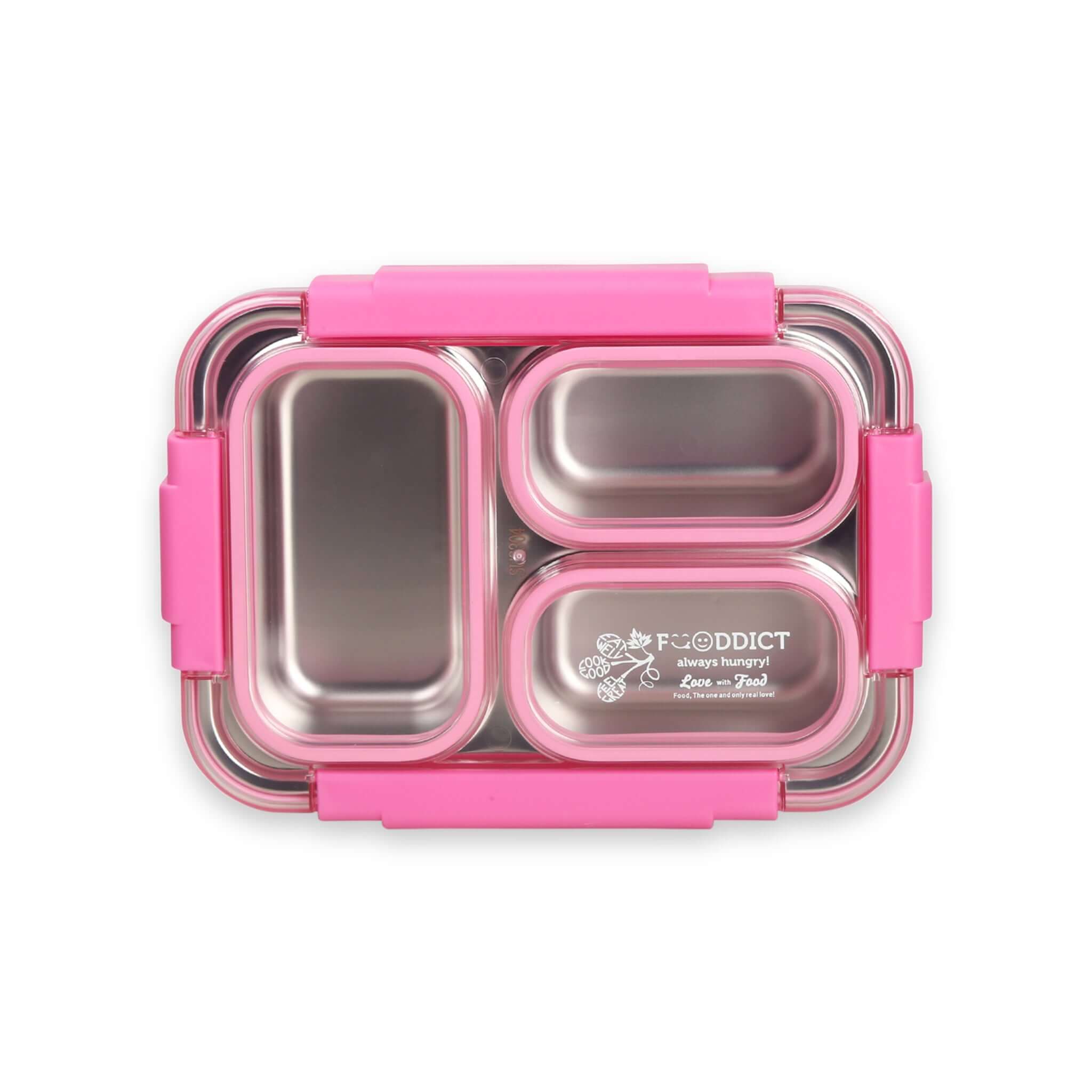 Korean Bento Box 3 Grid – Pink