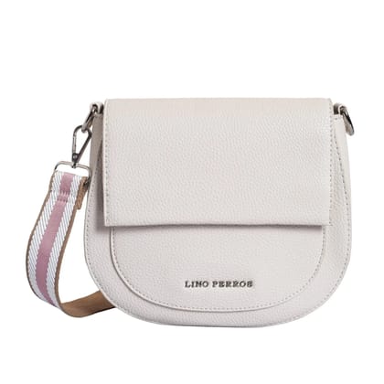 Avril Saddle Sling Bag-19X6X17cm / White