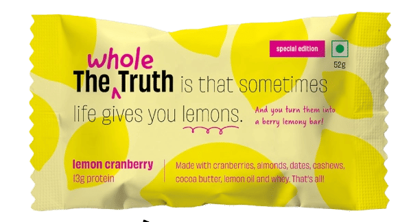 The Whole Truth | 13g Protein Bar | Lemon Cranberry