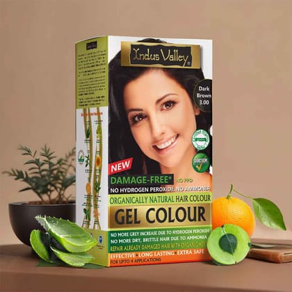 Natural Hair Colour | Damage Free Gel Hair Color For Women & Men |  No Harmful Chemicals, Long Lasting, Safe & Gentle - Available in 6 Shades-Dark Brown / Pack of 1