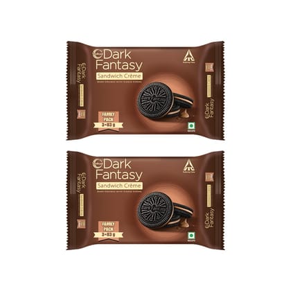 Sunfeast Dark Fantasy Choco Creme Center Filled Biscuits (3 x 83 g) - Pack of 2