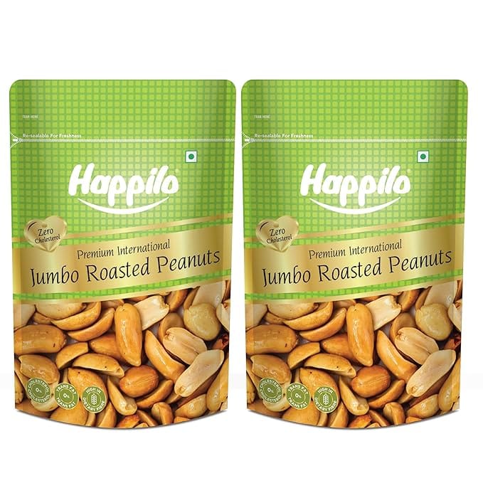 Happilo Premium Jumbo Sand Roasted Peanuts 160g (Pack of 2) Rich in Protein Fiber and Essential Nutrients Wholesome Snack Rich Flavor