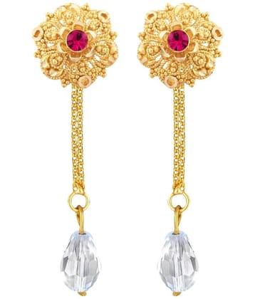 VIVASTRI Golden Drop Earrings ( Pack of 1 ) - Golden