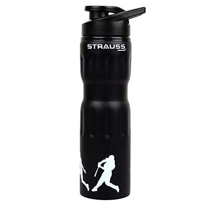 STRAUSS 750ML Stainless-Steel Water Bottle, Leak Proof, BPA Free, Easy to Carry for School, Office, Home, Gym. Black.-STRAUSS Stainless-Steel Water Bottle, 750 ML, Leak Proof, BPA Free, Easy to C