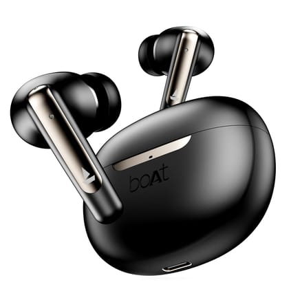 boAt Airdopes 141 ANC TWS Earduds with mic50ms Low Latency, 4Mics ENx Tech, 42hrs Battery, IPX5, v5.3 Bluetooth Earbuds - Gunmetal Black