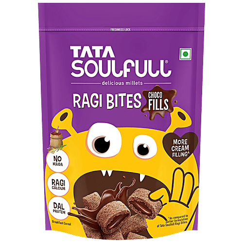 Tata Soulfull Ragi Bites - Choco Fills, No Maida, Calcium & Dal Protein, 250 g Carton