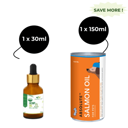 Healing Leaf Hemp Oil for Pets and Drools Absolute Salmon Oil Syrup Supplement for Dogs for Combo-Healing Leaf Hemp Oil for Pets and Drools Absolute Salmon Oil Syrup Supplement for Dogs for Combo