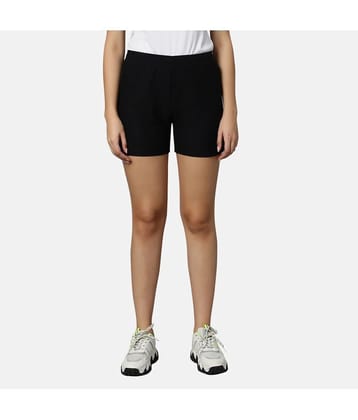 Omtex Black Polyester Solid Shorts - Single - None