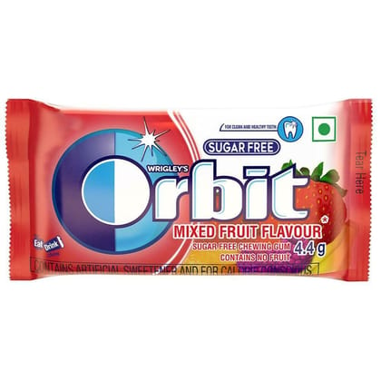 Orbit Sugar Free Chewing Gum - Mixed Fruit, 4.4 G Pouch