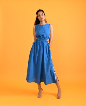 Egyptian Blue Cut Dress-XS