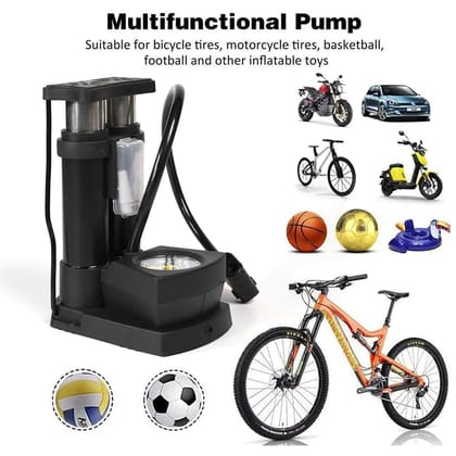 0533 Portable Mini Bike Pump / Cycle Pump Foot Activated with Gauge Floor Bicycle Pump & Cycle Pump
