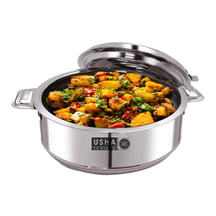 USHA SHRIRAM Stainless Steel Insulated Casserole Variation Casserole  3Pcs Square Box-USHA SHRIRAM Stainless Steel Insulated Casserole Variation (Casserole + 3Pcs (Square) Box)