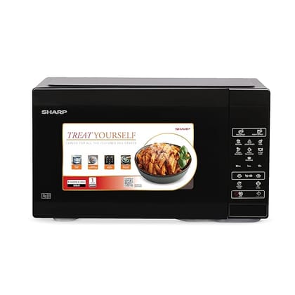 SHARP 20L Solo Microwave Oven R220KNK2023 Black Ceramic Cavity-SHARP 20L Solo Microwave Oven (R220KNK/2023, Black, Ceramic Cavity