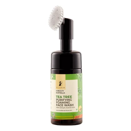 Pilgrim Tea Tree Purifying Foaming Face Wash, 120 ml | 4.0 fl. oz. | Deep Cleanses Pores | Fights Acne | Gentle