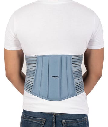 Leeford Lumbo Sacral Belt with Breathable Elastic|Extra Padded -L Size for Back/Lumbar Support -Blue - L