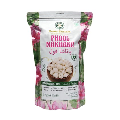 Phool Makhana / Foxnut - 600 g (200 g Pack of 3)I Green Blossom (Weight - 600g) by green blossom agritech ventures private limited