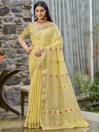 Yellow Cotton Saree