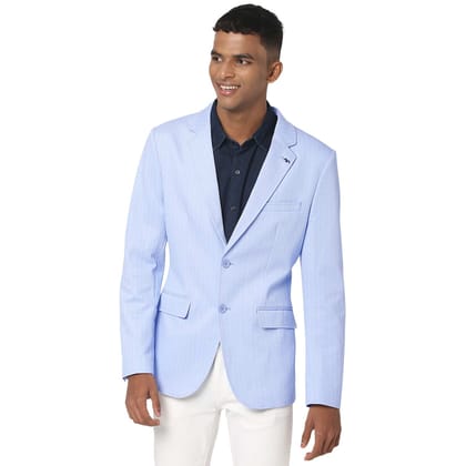 Mufti Light Blue Stripe Slim Fit Blazer