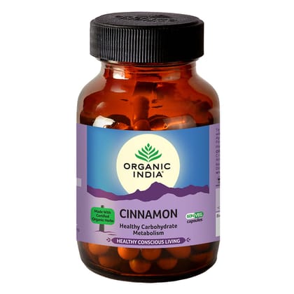 ORGANIC INDIA Cinnamon - 60 Veg Capsules-ORGANIC INDIA Cinnamon - 60 Veg Capsules