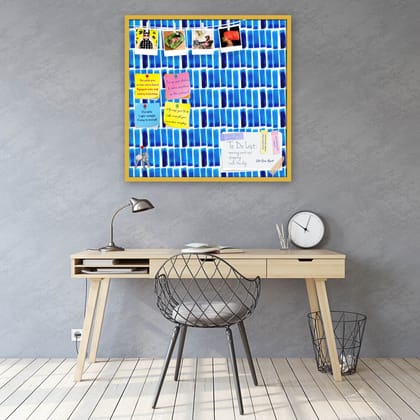 Backdrop Ink Bulletin Board Notice Pin Board Soft Board | Framed-Golden Frame / 24 x 24 inch (61 x 61 cms)