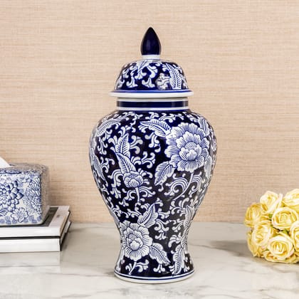 Eternal Blossom Ceramic Vase-Height - 15 inches and Width - 7.5 inches / Ceramic / Available