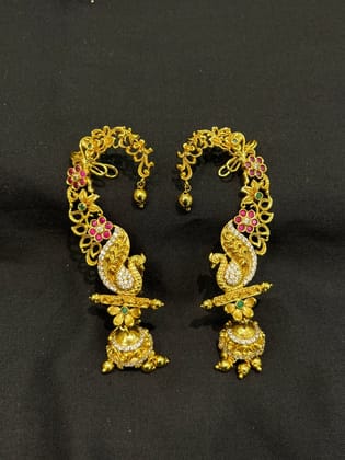 Peacock earcuff rings
