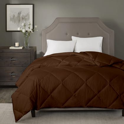 Razzai Summer Season 100 GSM Ac Comforter Super Soft Fluffy Comforter |Beige-Double / Chocolate Brown