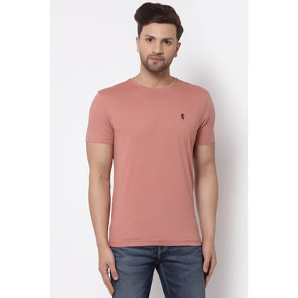 Red Tape Men Pale Pink Solid T-Shirt