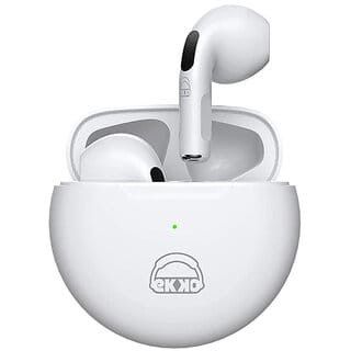 EKKO EARBEATS T03 TWS: 20-Hour Playback, Rich Sound, Twin Connect, Type C Charging, Siri & Google Assistant(White)